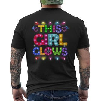 Glow This Girl Glows Retro 80S Party Girl 80S Party Mens Back Print T-shirt - Thegiftio UK