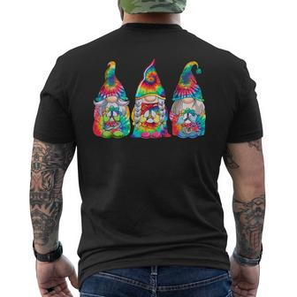 Gnome Peace Sign Love Tie Dye Three Hippie Gnomes Costume Mens Back Print T-shirt - Seseable