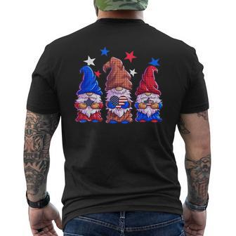 Gnomes 4Th Of July S American Flag Stars Mens Back Print T-shirt - Monsterry