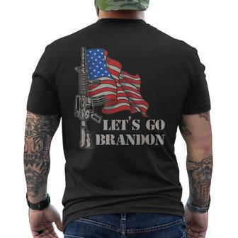 Lets Go Brandon Veteran Us Army Battle Flag Idea Men's Back Print T-shirt | Mazezy