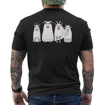 Goat Ghost Halloween Farmer Goat Lover Scary Spooky Season Men's T-shirt Back Print