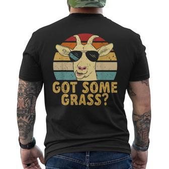 Goat Some Grass Funny Goat Farmer Mens Back Print T-shirt - Seseable