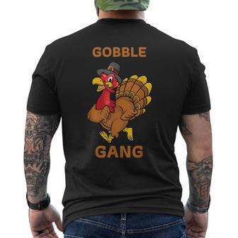 Gobble Gang Turkey Trot Thanksgiving Day Run Matching Men's T-shirt Back Print | Mazezy