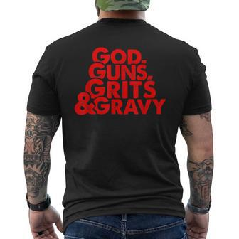 God Guns Grits & Gravy Sweet Southern Style Men's T-shirt Back Print | Mazezy