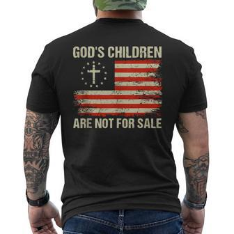 Gods Children Are Not For Sale Funny Saying Patriotic Flag Patriotic Funny Gifts Mens Back Print T-shirt | Mazezy