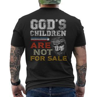 Gods Children Are Not For Sale Retro Mens Back Print T-shirt | Mazezy
