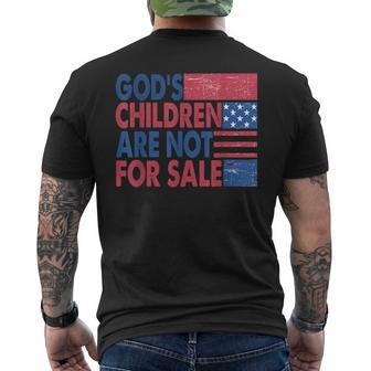 Gods Children Are Not For Sale Retro Trendy Quotes Quotes Mens Back Print T-shirt | Mazezy