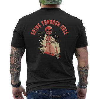 Going Through Hell Skeleton Men's T-shirt Back Print | Mazezy