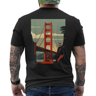 Golden Gate Bridge - San Francisco - Retro Design - Classic Mens Back Print T-shirt - Monsterry DE