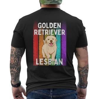 Golden Retriever Lesbian  Mens Back Print T-shirt