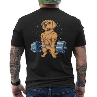 Golden Retriever Weightlifting - Mens Standard Mens Back Print T-shirt - Monsterry UK