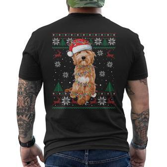 Goldendoodle Christmas Ugly Sweater Dog Lover Xmas Men's T-shirt Back Print | Mazezy