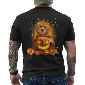 Goldendoodle Pumpkin Cute Dog Lover Halloween Men's T-shirt Back Print - Monsterry