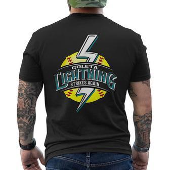 Goleta Lightning Strikes Again Softball Softball Funny Gifts Mens Back Print T-shirt | Mazezy
