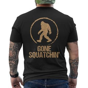 Gone Squatchin Bigfoot Hunter Gone Squatching Sasquatch Men's T-shirt Back Print | Mazezy