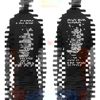 Good Book Is Out Of This World Astronaut Moon Space Bookworm Moon Funny Gifts Mens Back Print T-shirt | Mazezy