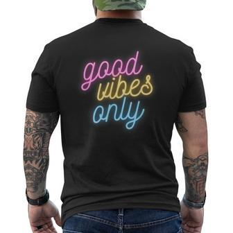 Good Vibes Only Funny Pansexual Pride Gift Lgbtq Pan Flag Mens Back Print T-shirt | Mazezy UK