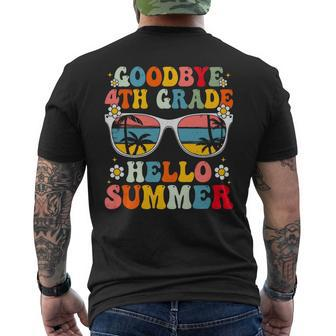 Goodbye 4Th Grade Hello Summer Groovy Last Day Of School Mens Back Print T-shirt | Mazezy