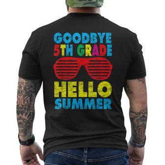 Goodbye 5Th Grade Hello Summer Last Day Of School Boys Kids Mens Back Print T-shirt | Mazezy