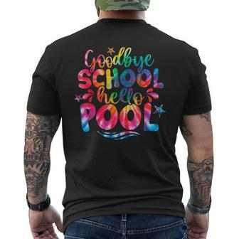 Goodbye School Hello Pool Tie Dye Last Day Of School Kids  Mens Back Print T-shirt