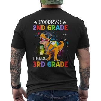 Goodbye Second Grade Graduation Hello Third Grade Dinosaur Men's Back Print T-shirt | Mazezy