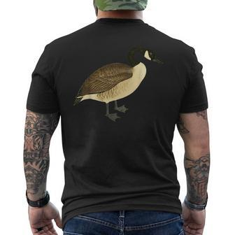 Goose Bird Cute Vintage Graphic Canadian Goose Mens Back Print T-shirt | Mazezy