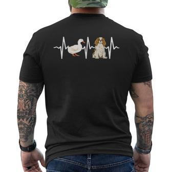 Goose Cavalier King Charles Spaniel Heartbeat Dog Lover Mens Back Print T-shirt | Mazezy