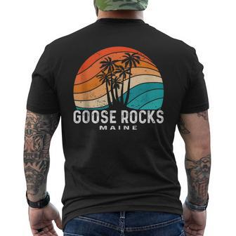 Goose Rocks Beach Maine Palm Tree Beach Souvenir Mens Back Print T-shirt | Mazezy