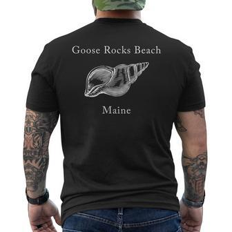 Goose Rocks Beach Maine Shell Mens Back Print T-shirt | Mazezy