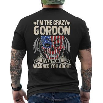 Gordon Name Gift Im The Crazy Gordon Mens Back Print T-shirt - Seseable