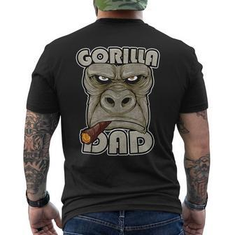 Gorilla Dad Ape Monkey Gorilla Funny Gifts For Dad Mens Back Print T-shirt | Mazezy