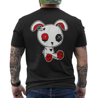 Goth Bunny Doll Lazy Halloween Costume Scary Creepy Gothic Men's T-shirt Back Print - Monsterry