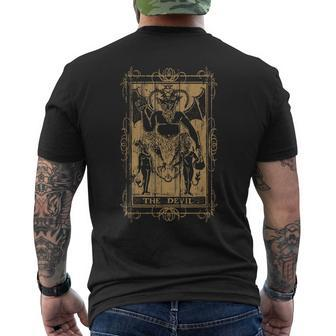 Goth Clothing Tarot Card The Devil Witchy Occult Horror Tarot Men's T-shirt Back Print | Mazezy