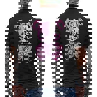 Goth Teddy Bear Goth Graphic Anime Kawaii Men's T-shirt Back Print