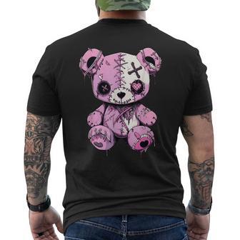 Goth Teddy Bear Goth Graphic Anime Kawaii Men's T-shirt Back Print - Seseable