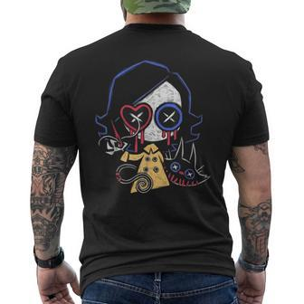 Gothic Clothing All Occult Horror Girl With Cat Creepy Draw Creepy Men's T-shirt Back Print | Mazezy