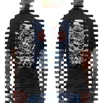 Gothic Rebellion Skull With Punk Rock Roses Graphic Design Mens Back Print T-shirt | Mazezy