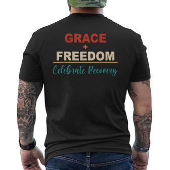 GraceFreedom Celebrate Recovery Peace Love Apparel Mens Back Print T-shirt - Seseable