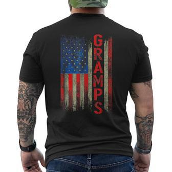 Gramps Gift America Flag Gift For Men Fathers Day Funny Mens Back Print T-shirt | Mazezy