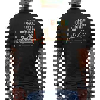 Grand Canyon National Park Rim Rim Retro Hiking Men's T-shirt Back Print | Seseable CA