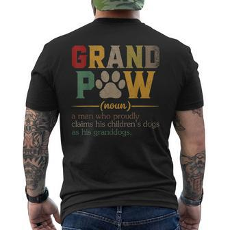 Grand Paw Grandpa Dog Dad Definition Pawpa Father’S Day Men's Back Print T-shirt | Mazezy