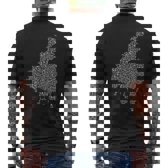 Grand Piano Silhouette Made From Music Notes Piano Funny Gifts Mens Back Print T-shirt | Mazezy