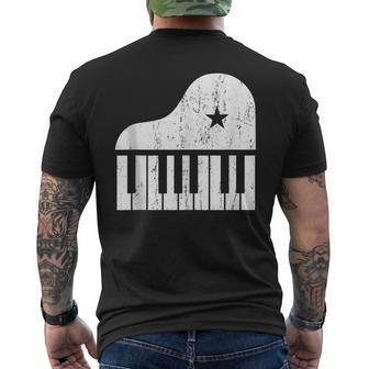 Grand Spinet Piano Player Simple Grunge Pianist Men's T-shirt Back Print | Mazezy