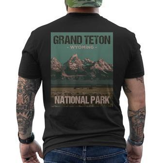 Grand Teton National Park Wyoming Poster Men's T-shirt Back Print | Mazezy AU