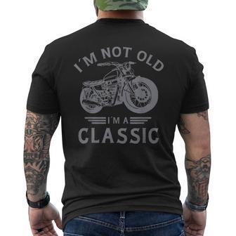 Grandad Birthday Vintage Motorbike Funny Motorcycle Mens Back Print T-shirt | Mazezy