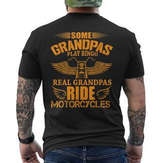 Grandad Motorbike | Vintage Biker Classic Motorcycle Mens Back Print T-shirt | Mazezy
