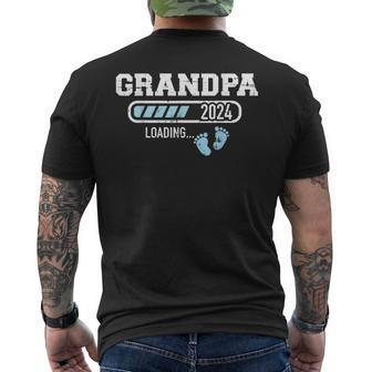 Grandpa 2024 Loading For Pregnancy Announcement Mens Back Print T-shirt - Seseable