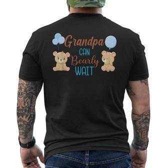 Grandpa Can Bearly Wait Bear Gender Neutral Boy Baby Shower  Mens Back Print T-shirt