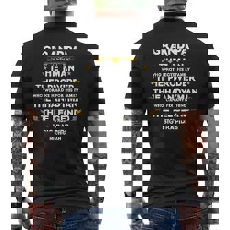 Grandpa Family Quote Usa City Big Rapids Michigan Mens Back Print T-shirt | Mazezy