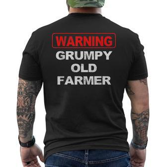 Grandpa Farmer Warning Grumpy Old Farmer Men's Back Print T-shirt | Mazezy